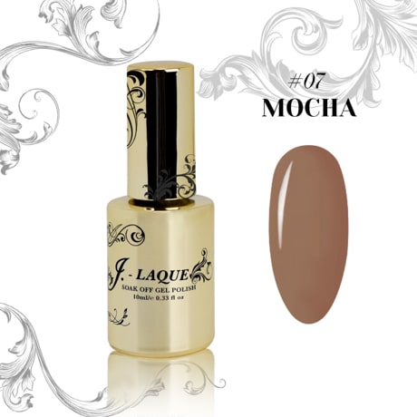 J-LAQUE Moccha, espresso gel polish, creamy coverage nail polish, smooth application gel polish, dense pigmentation polish, no-shrinkage manicure