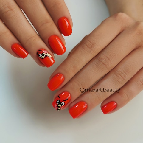 sexy red ladybug nails