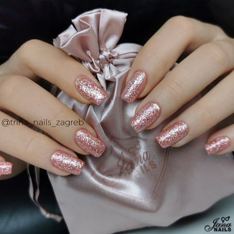 trina rose glitter nails